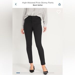 Old navy High waisted pixie skinny pant size 14 in black